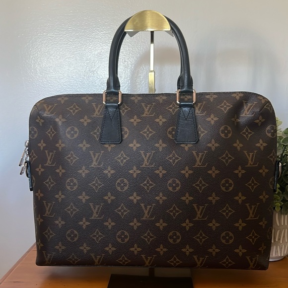 EUC LV Monogram Macassar Porte-Documents Jour Leather Bag - Picture 2 of 15